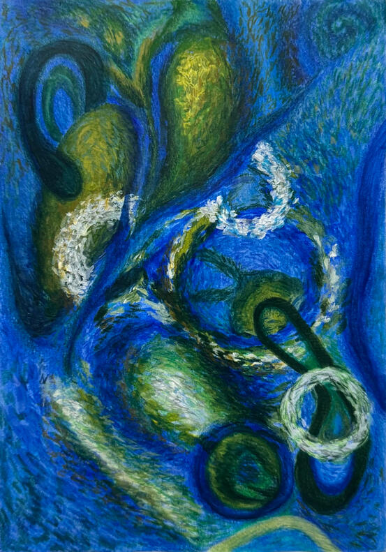 Green With Envy | Acrylic and polychromos on mixed-media paper | 7x10"